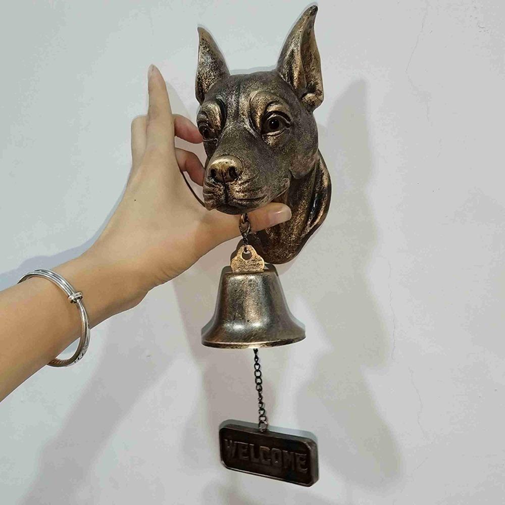Wandmontierte Hundeförmige Klingelglocke Lautes Läuten Vordertür-Klingelglocke Eingangswanddeko Bauernhaus