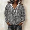 Women's Vintage Print Hoodie Pullover Sweatshirt Long Sleeve with Top