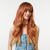 Women Wigs Neat Hair Bangs Breathable Lightweight Halloween Cosplay Long Wave Wigs for Female