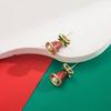 Christmas Series Alloy Oil Drop Inlaid Diamond Reindeer Bell Santa Claus Christmas Tree Earrings Versatile Earrings Ear Jewelry