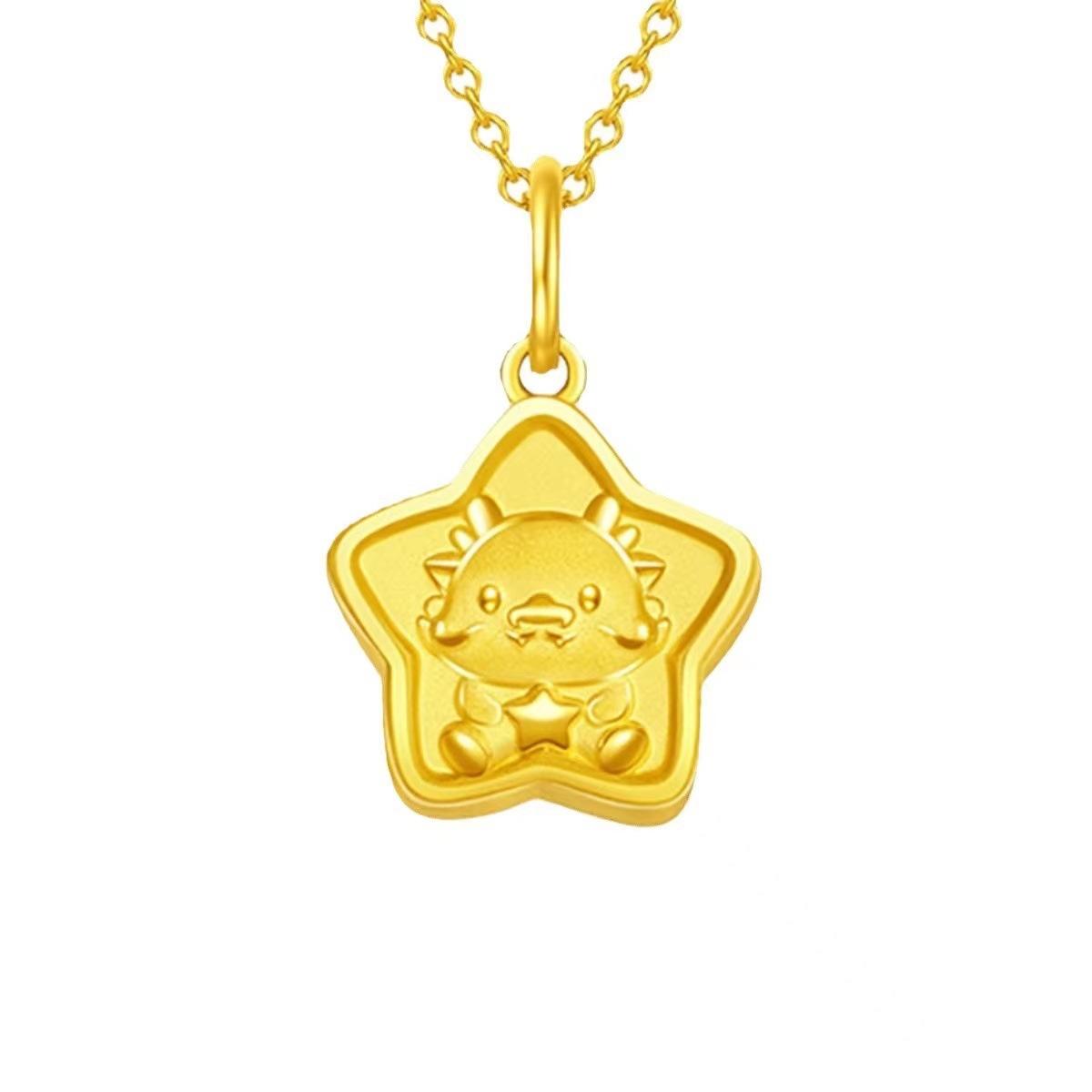 

Ожерелье с подвеской в виде звезд и дракона для женщин, новогодняя цепочка на ключицу с подвеской класса люкс