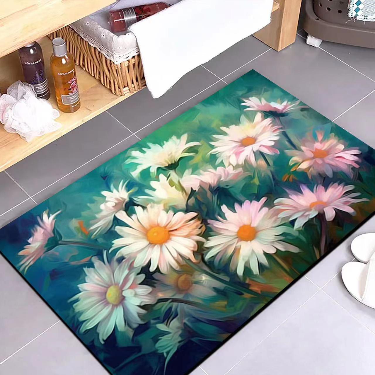 

Трехмерный цветок диатомитовый коврик для ванной комнаты из диатомита, противоскользящая обувь, абсорбирующий коврики для ванной комнаты 40*60