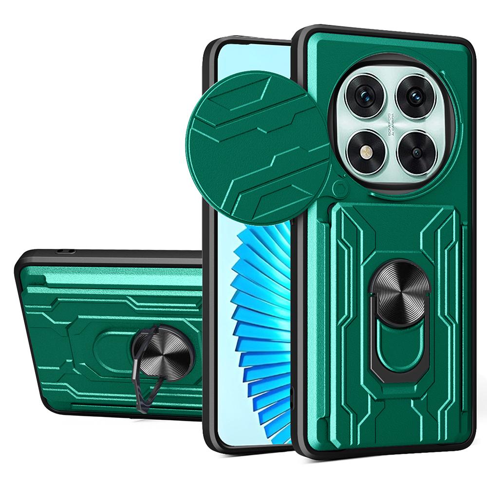 For Xiaomi Redmi Note 14 Pro 5G/Poco X7 5G Case PC+TPU Kickstand Phone Back Cover with Camera Slider