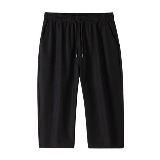 

Мужские укороченные брюки с эластичным поясом и шнурком, быстросохнущие, дышащие, свободного кроя, спортивные брюки для отдыха 3XL чёрный