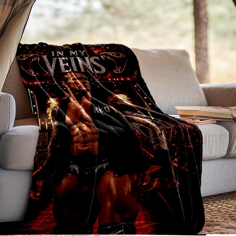 Wrestling Champion With Wwe Title Blanket Lightweight Ideal Bedding Blanket Perfect for Travel, Living Rooms, Offices, Sofas, Fan Christmas Gift