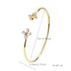 Luxury Geometry Gold Color Cuff Bangles For Women Fashion Cubic Zirconia Bracelets INS Party Everyday Jewlery.