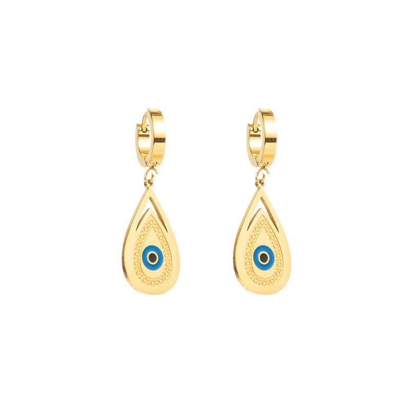 Frauen Einfache Tropfen Ohrringe Edelstahl Titan Stahl Anhänger Ohrringe Kristall Tropf Öl Wasser Tropfen Ohr Ornamente