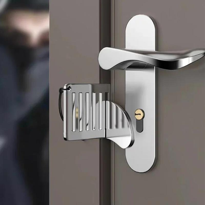 Portable Door Lock Travel Home Security Extra Lock for Additional Privacy and in Room Hotel Apartment Dorm Door Stopper