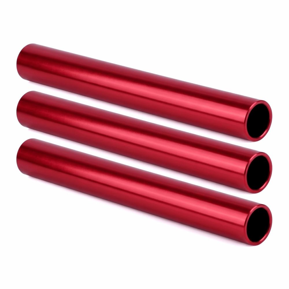 3PCS Smooth Surface Track Baton Hollow Tube Running Baton Reusable Relay Baton Sports Training