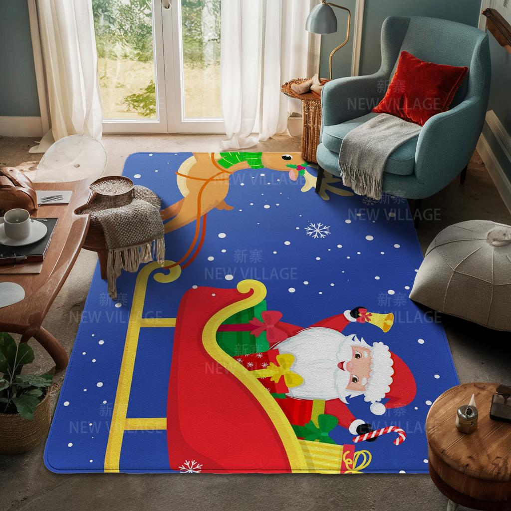 House Entrance Carpet Home Door Mat Living Room Bath Foot Bathroom Non-slip Water Absorption Rugs Bath Merry Christmas Winter