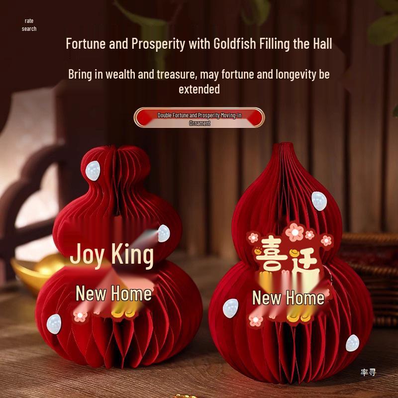 3D Gourd Ornament for Fortune & Prosperity - Perfect Housewarming Gift & Home Decor