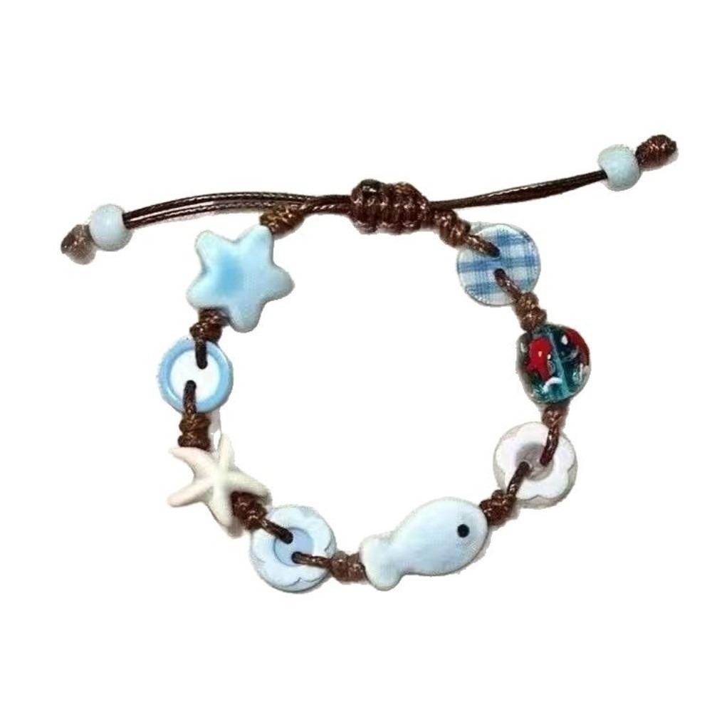 

Beads Woven Bracelet Adjustable Starfish Necklace Fashion Ceramic Bracelet Festival Bracelet