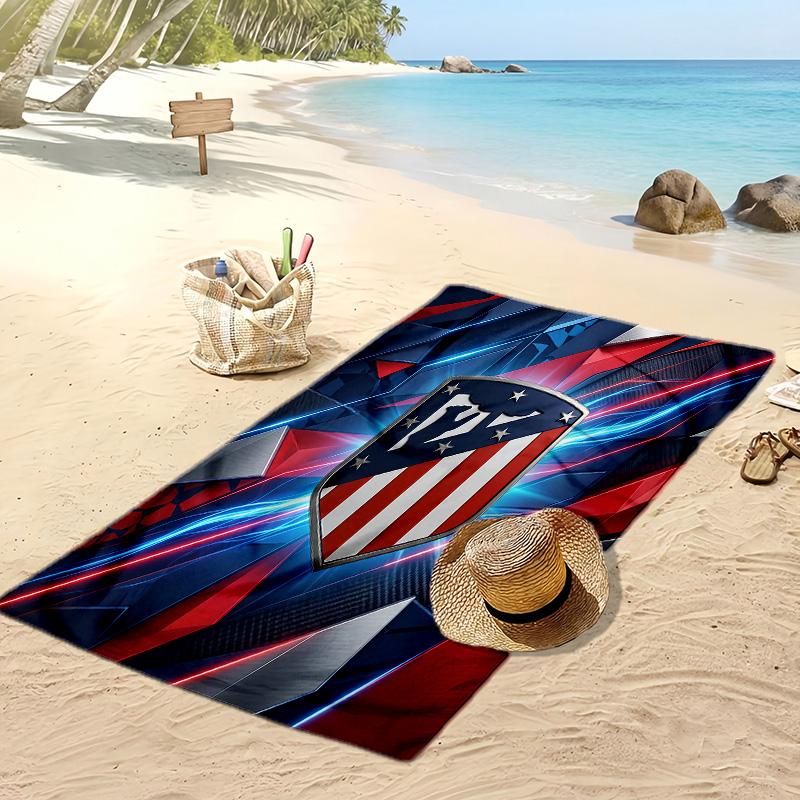 Πετσέτα Παραλίας Atletico Madrid Εκτυπωμένη Γρήγορου Στεγνώματος Μαλακή Πετσέτα Φορητή Μεγάλη Ορθογώνια Κουβέρτα Παραλίας για Ταξίδι Πισίνα
