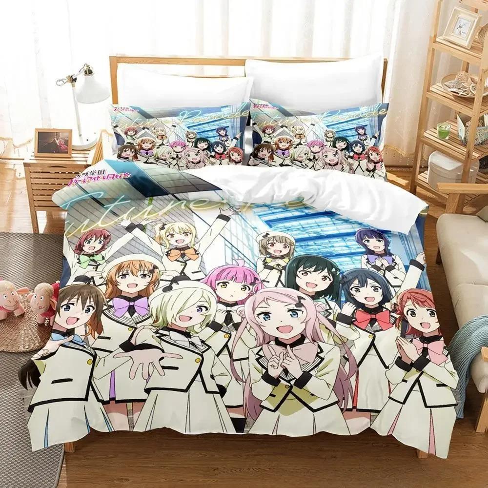 Povlečení Idol Singer Jednolůžkové Dvoulůžkové Plné Queen King Size Ložní souprava Pro dospělé Dětská ložnice Sady povlečení s 3D potiskem Anime Love Live!