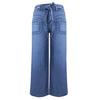 European Elegant Wide-Leg Drapey Lace-Up Slimming Artistic Jeans for Women