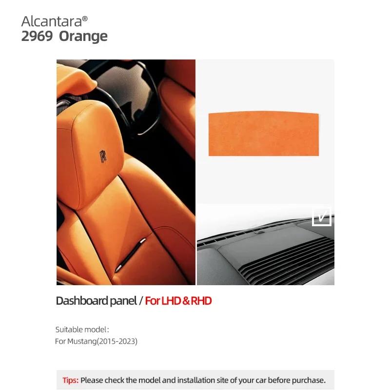 

Betterhumz For Ford Mustang 2015- Make of Alcantara Auto Dashboard Center Air Outlet Trim Stickers Car Interior Accessories 2969 orange