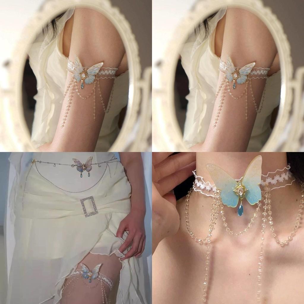 2024 Lace Summer Butterfly Tassel Arm Chain Sweet Fresh Style Womens Jewelry