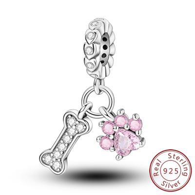 Compatible With Authentic Original Bracelet High Quality Fine Jewelry Copper Metal Cute Claw Bone Pendant Bead Component Charm Bead Components Bead
