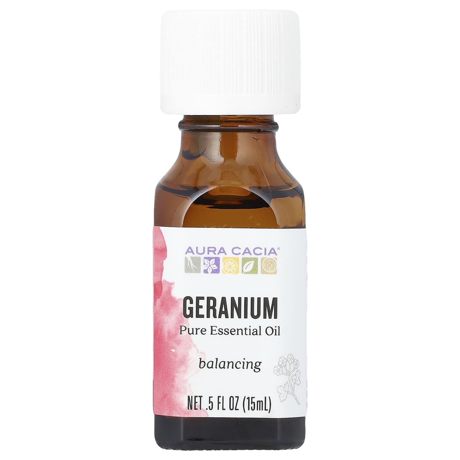 

Pure Essential Oil, Geranium, 15 Ml (0.5 Fl Oz)