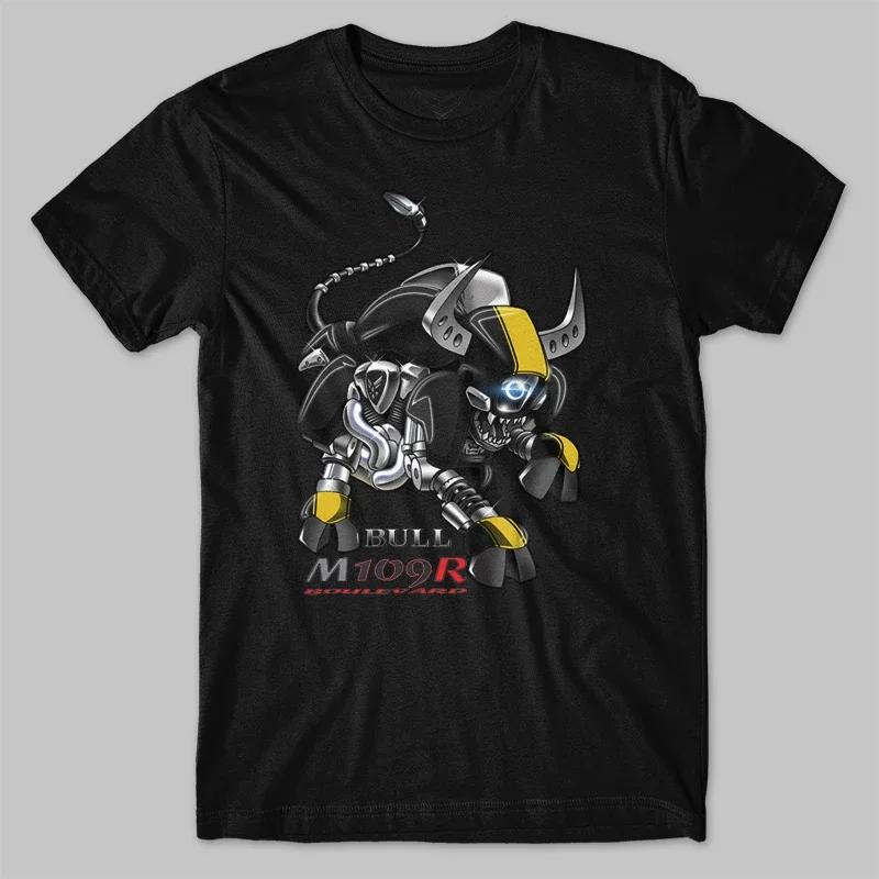 Classic Japanese O-Neck Short Sleeve Casual Mens T-shirt Motorcycle Boulevard M109R Bull Inspired T-Shirt 100% Cotton Size S-5XL