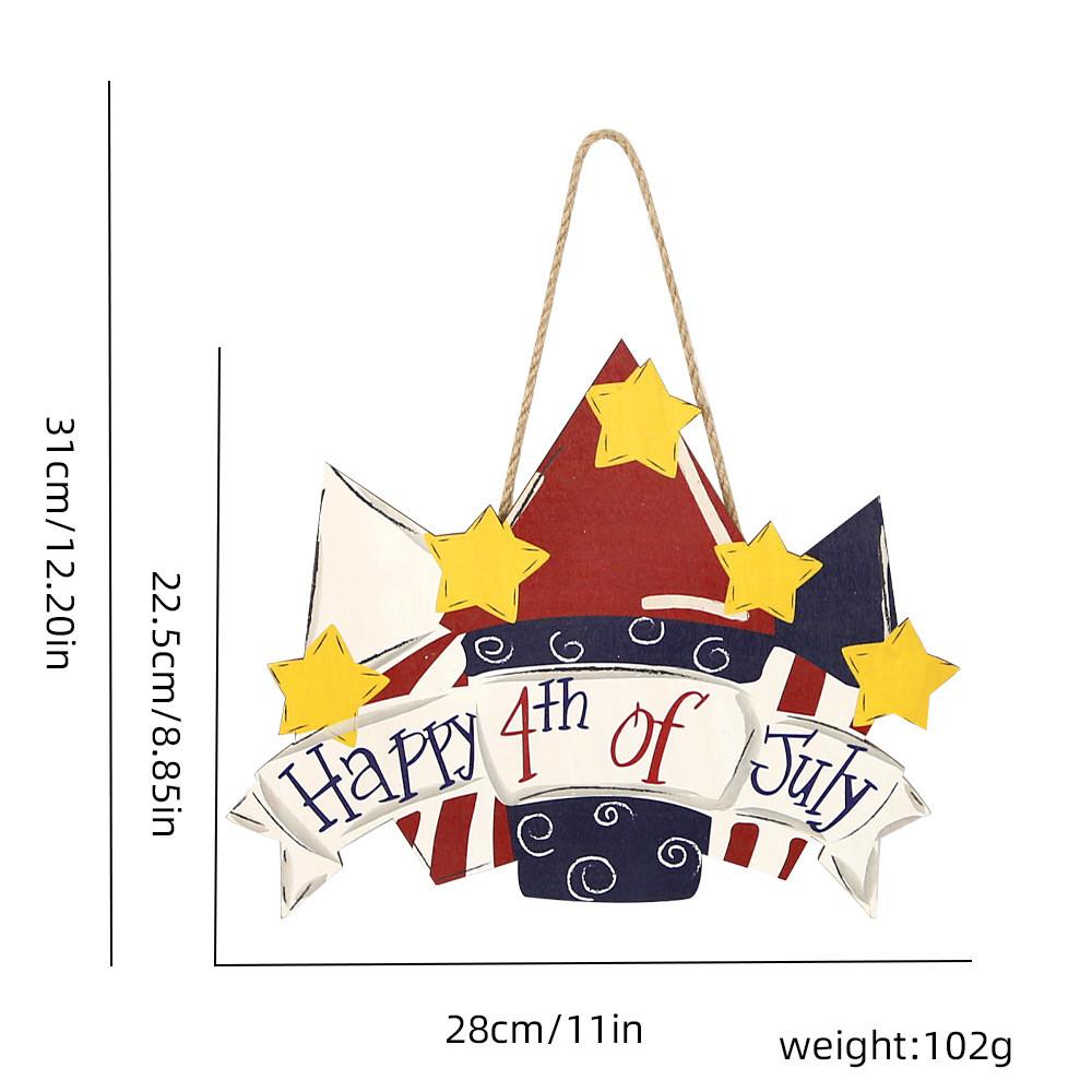 

July Vibrant 4th Wooden Party Decor Sign With Led Star And Designs Heart Fireworks Stars