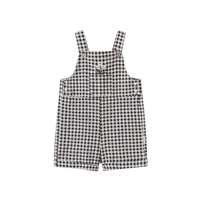 Baby Girls  Plaid Suspender Shorts 100
