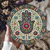 Rustic Hamsa Art Rustic X Inch Aluminum Hamsa Hand Wall Art Pc Round Decorative Plaque with Hebrew Inscription Multipu