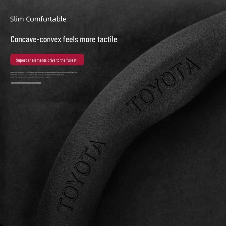 Toyota Suede Steering Wheel Cover for Highlander, Camry, Crown, Corolla, RAV4, Avalon, Levin
