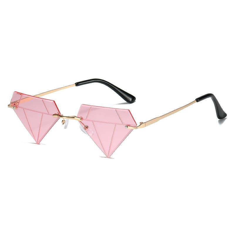 Frameless sunglasses, European and American personalized street show diamond glasses, hip-hop sunglasses