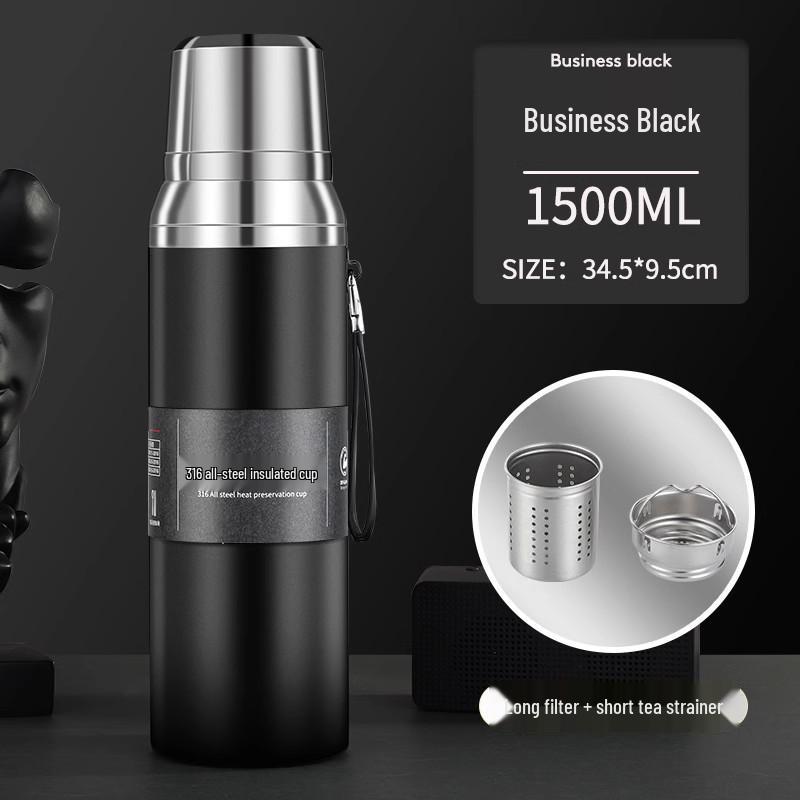 Men's Large Stainless Steel Insulated Mug, 2023 Edition - Portable Tea & Water Kettle Cup.