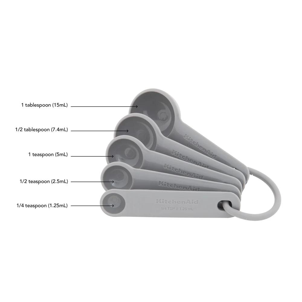 9 Piece Measuring Cups and Spoons Set Wet and Dry Ingredients Soft Grip Dishwasher Safe Easy Read Measurements Essential Kitchen