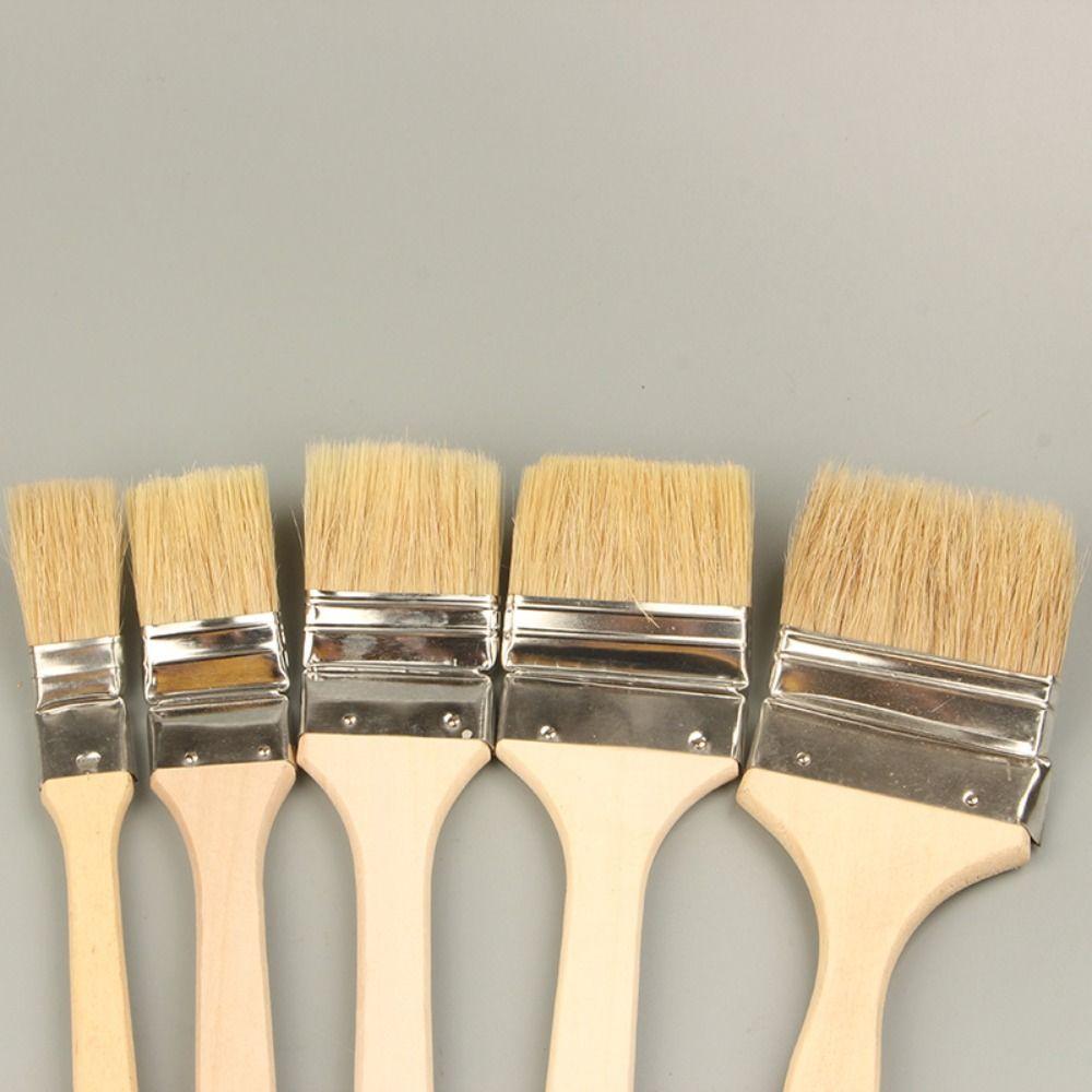 Solid Wood Handle Elbow Paint Brush Long Handle Elbow Universal Bristle Brush  Painting