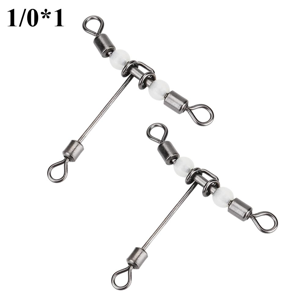 10pcs Set Durable T Shape Cross Line Fishing Swivels Connectors Accessories (1 0*1)