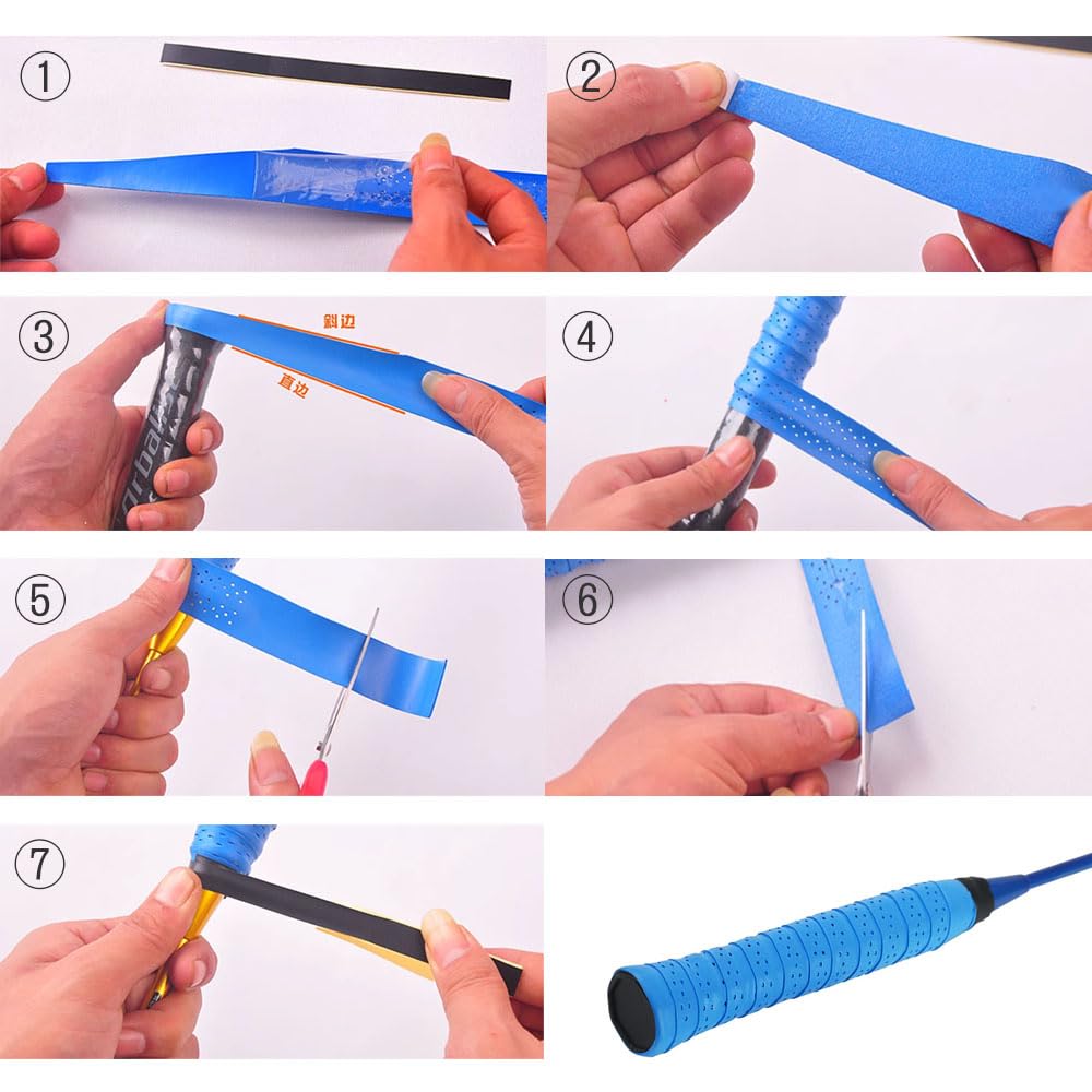 YANYULI Grip Tape Racquet Grip Tape, 5 Pieces, Porous, Breathable,