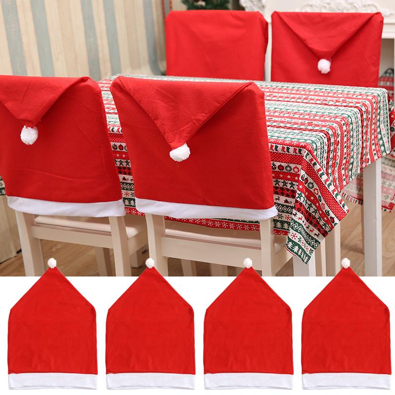 

Christmas Chair Cover Christmas Decoration for Home Table Dinner Chair Back Decor 2025 New Year Party Supplies Xmas Navidad 2024 4pcs красный