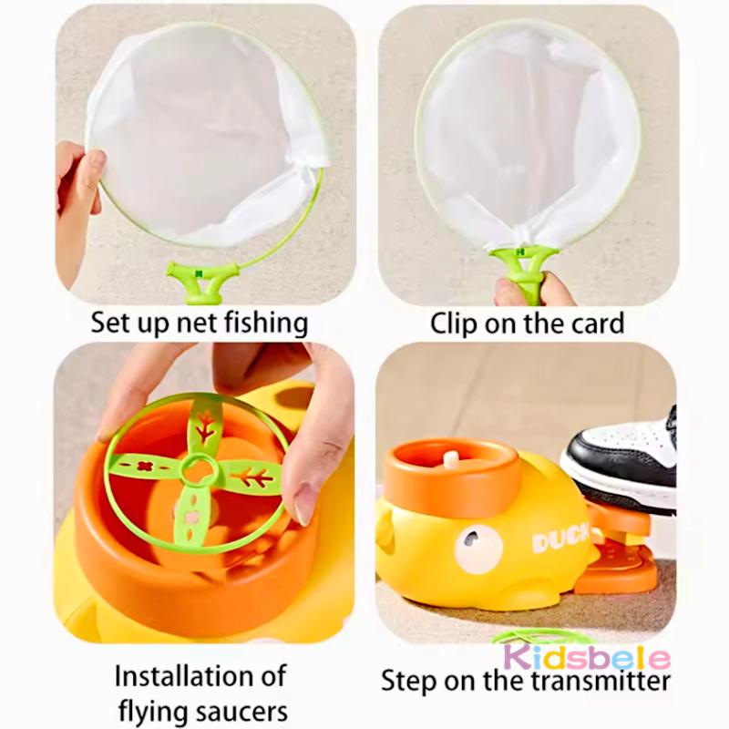 Duck Saucer Step-On Launcher Flying Disc Toy Outdoor Garden Yard Sport Shooting And Catching Learning Toy Summer Outdoor Game