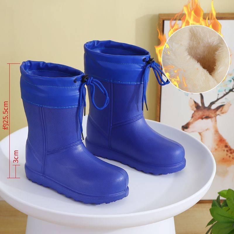 

Мода 2025 Роскошные Дизайнерские Женские Зимние Водонепроницаемые Ботильоны из ЭВА Девушка Классические Снежные Ботинки Плюшевые Ботильоны Женские Резиновые Сапоги размер 44 37 синий