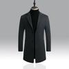 Mens Long Woolen Trench Coat Large Size Single Color Woolen Coat
