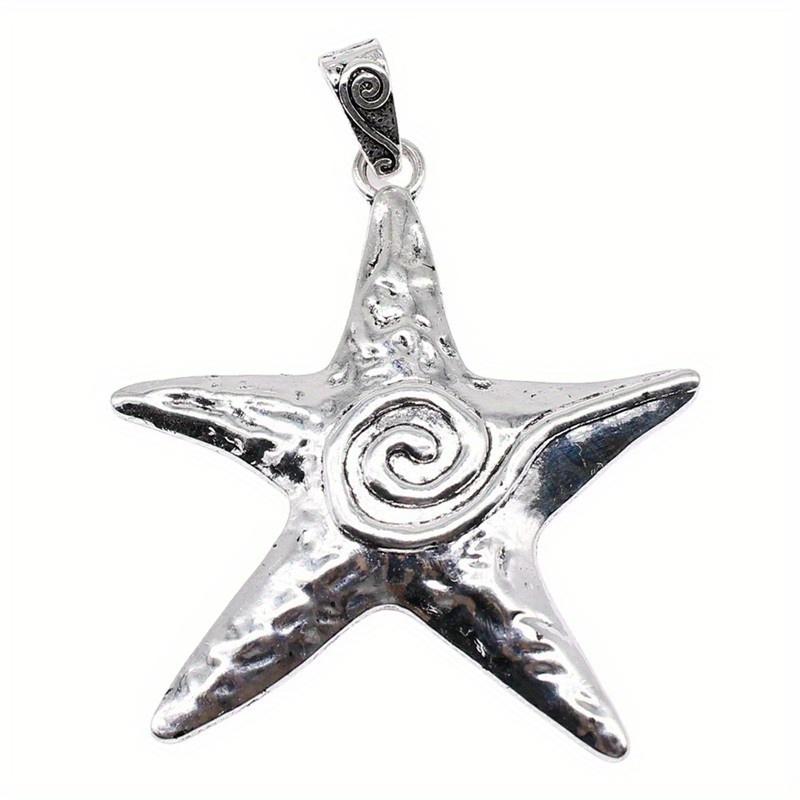 1pc Antique Silver Color Big Starfish Charms Pendant for Necklace DIY Handmade Jewelry Making