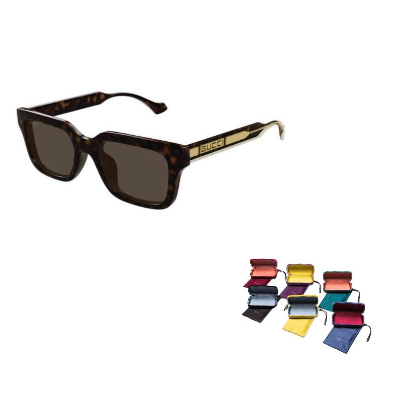 Gucci Logo Injected Plastic Square Sunglasses Men's In Tortoise Color