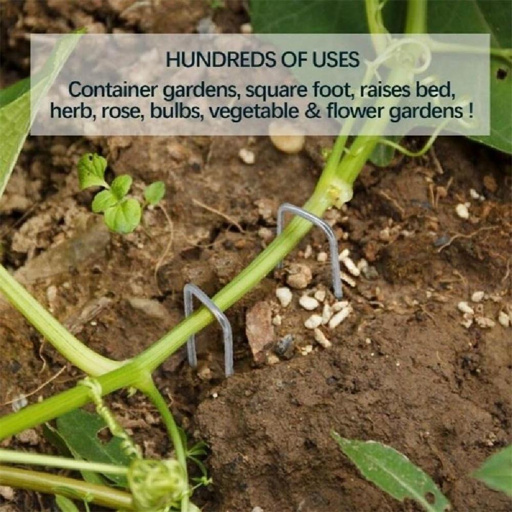 50 Garten-U-förmige Bodennägel, dick, 2,5 mm breit, 4 cm lang, 10 cm große U-förmige Bodennägel