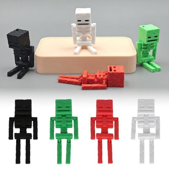 Pixel Robot Ornament Fidget Toy Mini Robot Figurine DIY Assembly Toy Robot Figure Stress Relief Toy Gift for Robot Lovers