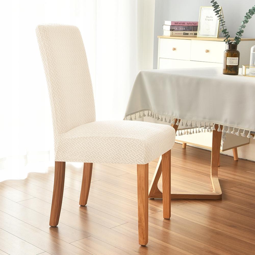 Ecru Jacquard Elastic Chair Cover [10-Z1-Ec]