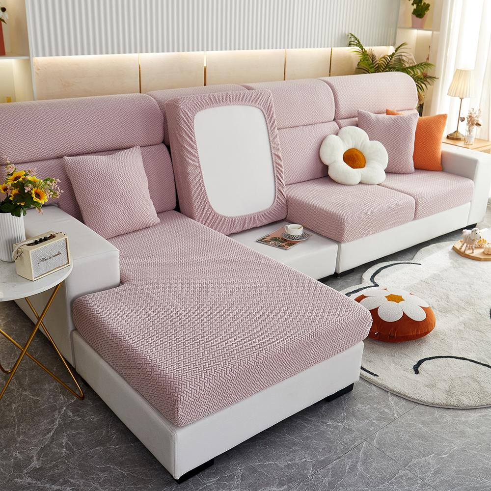 1pc Jacquard Sofa Slipcover Twill Pattern Elastic Sofa Covers Furniture Protector for Bedroom Office Living Room Home Decor