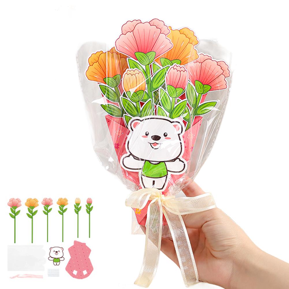 

Mother s Day Flower Card Making Kit, DIY Floral Postcard Art Supplies for Kids, Craft Gift for Nana Grandmom Aunt Wife & Mom