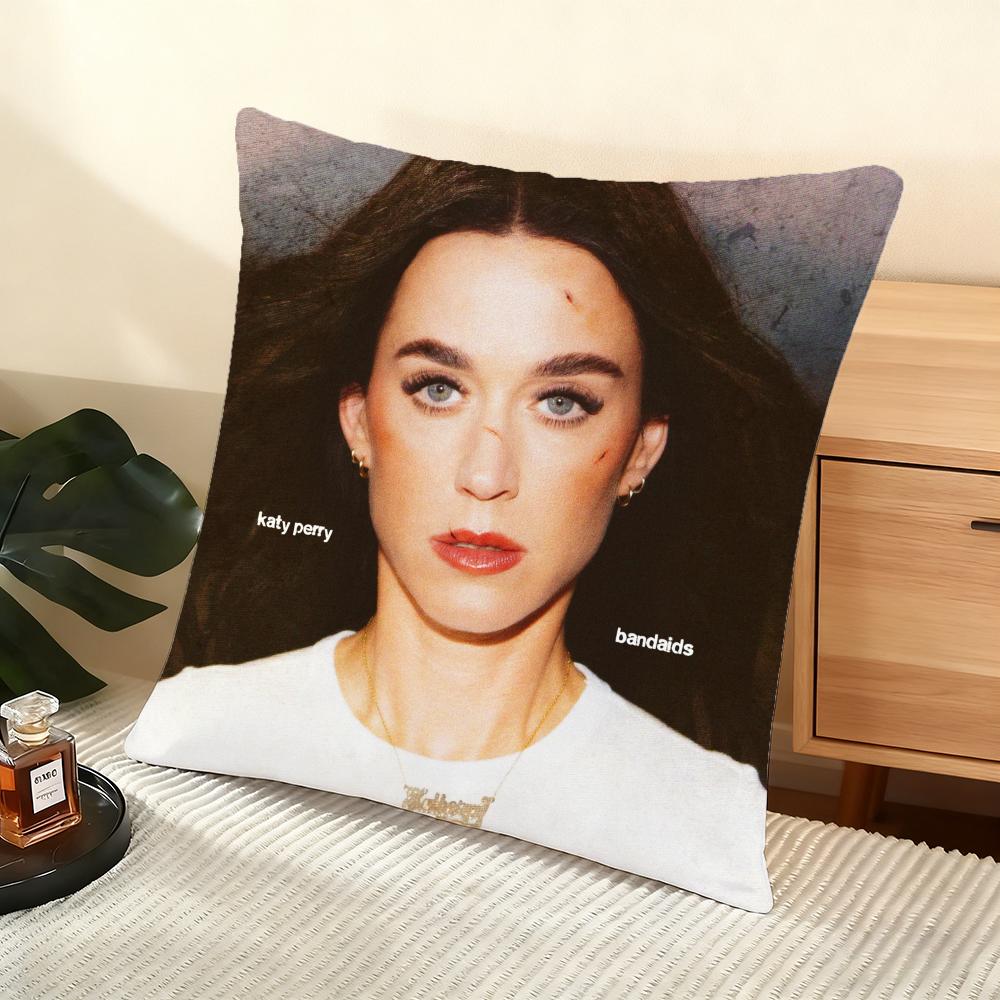 Katy Perry' Album Cushion Cover Silky Short Plush Home Sofa Cushion Cover - Invisible Zipper Home Decoration
