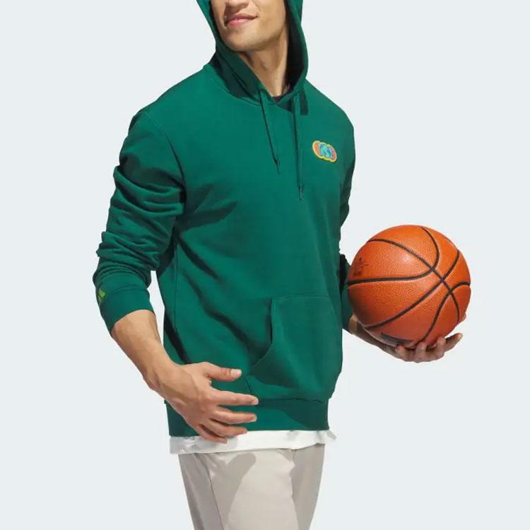 Adidas Worldwide Hoops Hoodie Solid Color Logo Long Sleeve Hooded Sweatshirt Men Hoodies Green IM4628