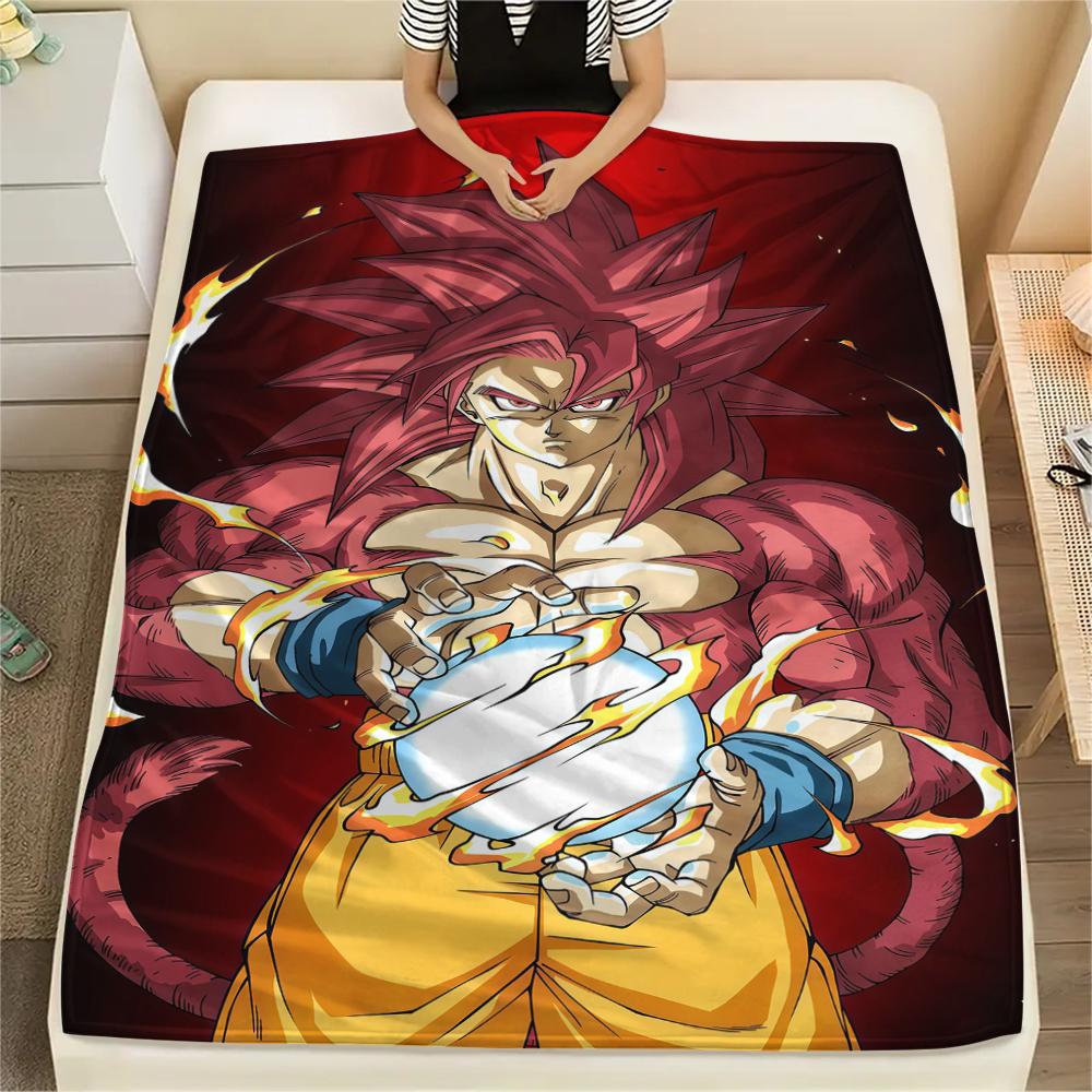 Dragon Ball Son Goku Flannel Blanket Lovely Print Ideal For Bedroom Sofa Bed Chair Travel Picnic -HE28