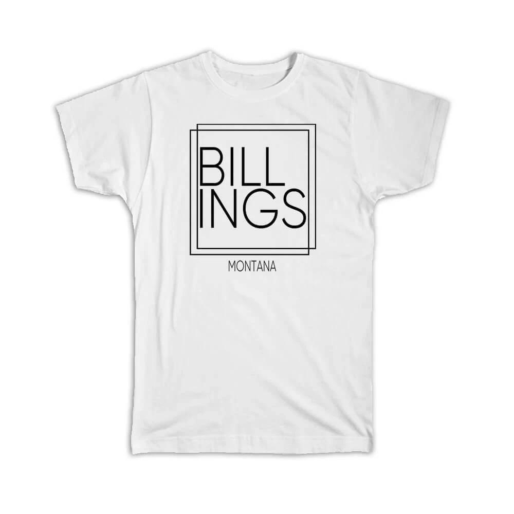 

Gift T-Shirt : BILLINGS Montana Square Modern Minimalist Font 2XL