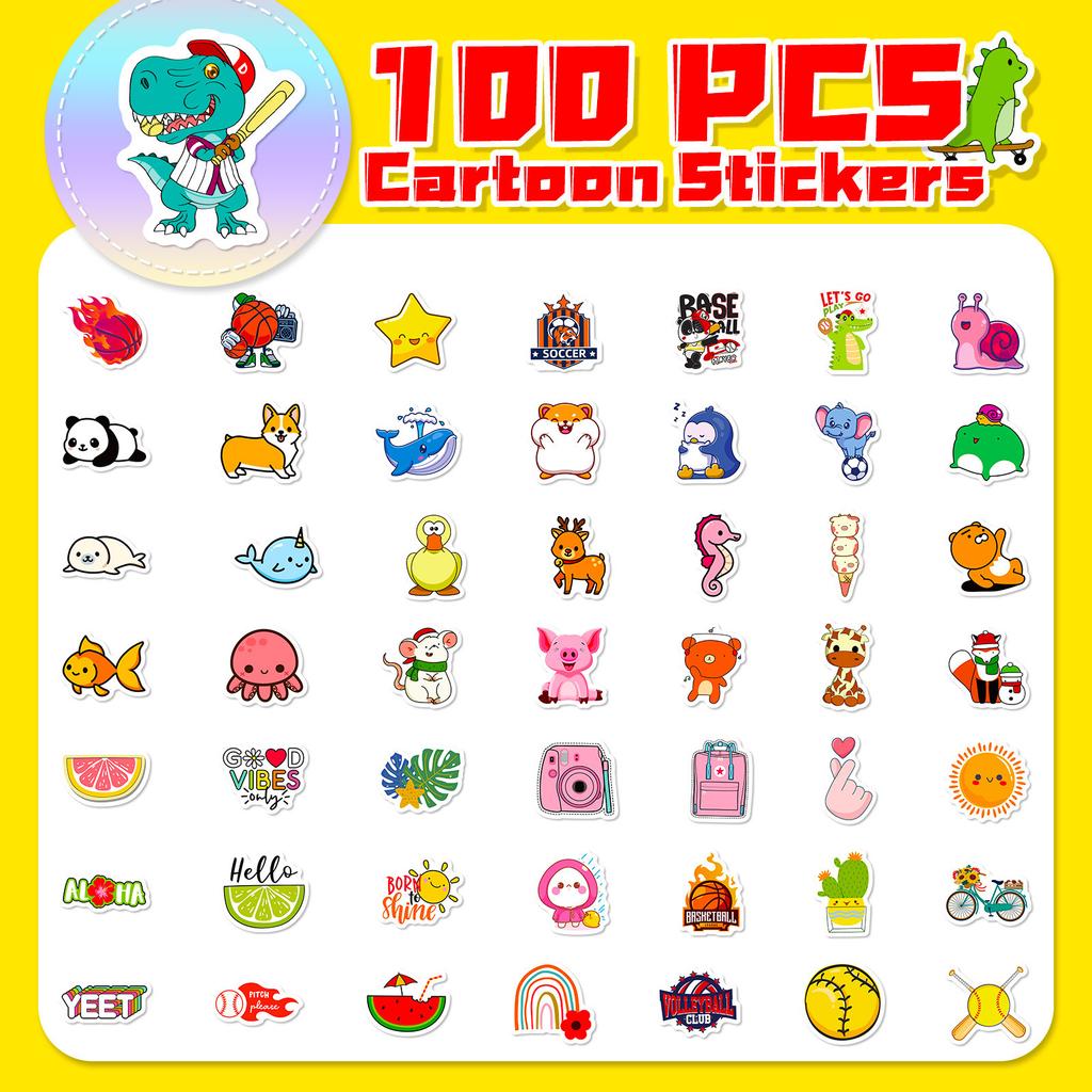 100 Small Size 4Cm Quicksand Countdown Mix And Match Sticker Girl Heart Vsco Graffiti Cartoon Cute